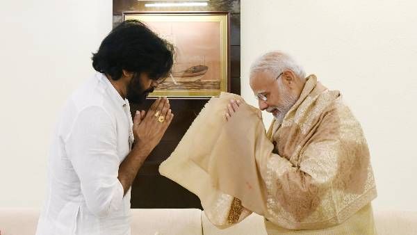 Jana Sena Chief 'Power Star' Pawan Kalyan Meets PM Narendra Modi