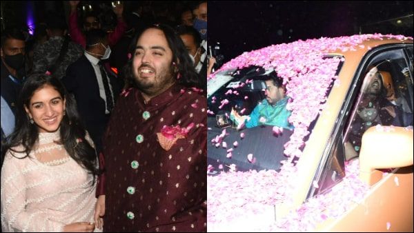 Dhol & Rose Petals! Anant Ambani, Radhika Merchant Get ROYAL Welcome As They Return To Mumbai With Nita