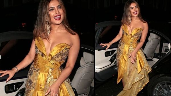 Fans Call Priyanka Chopra ‘Desi Cleopatra' As She Stuns In Golden Plunging Dress For London Event; SEE PICS