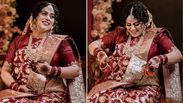 Poorna Shines Like An Angel With Gold Ornaments At Her Grand Baby Shower Event - PICS Go Viral!