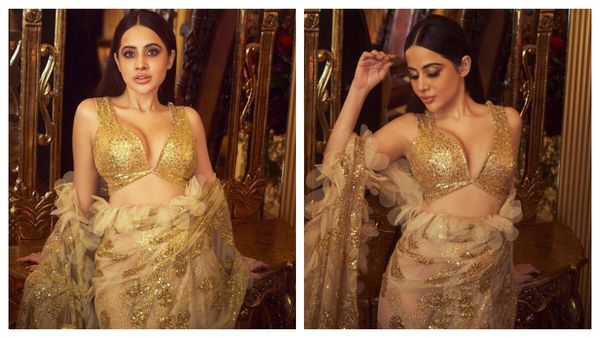 ‘I Thought She’s Allergic To Clothes’: Netizens React As Urfi Javed Radiates Charm In Golden Silk Tulle Saree
