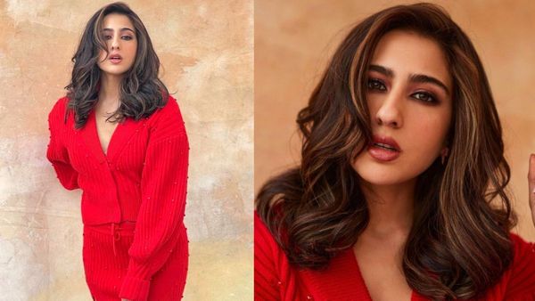 Sara Ali Khan's Red Cardigan Co-Ord Set Is Actually Quite Affordable. Check Out Actress's Pics
