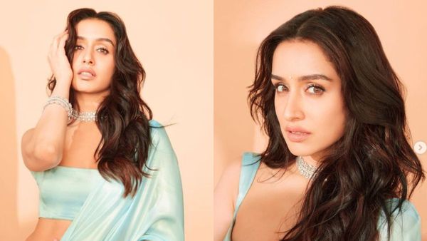 Shraddha Kapoor Is Nothing Less Than An ‘APSARA' In Pastel Blue Satin Saree. Check Out Her Drool-Worthy PICS