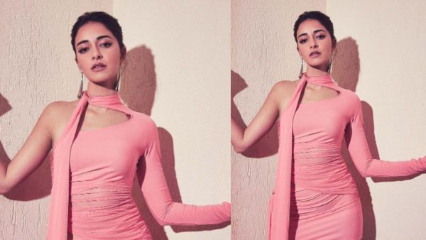 Ananya Pandey Rocks The Barbiecore Trend In Pink Mini Figure-Hugging One-Shoulder Dress. See Her CUTE Pics