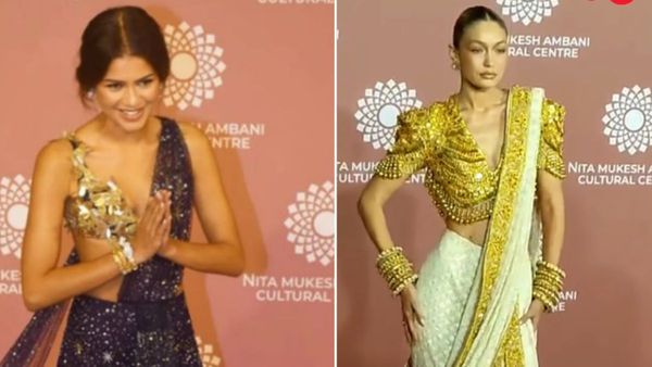 Videshi Nari In Sari: Gigi Hadid, Zendaya Impress Desi Netizens With Their Saree Look At NMACC Gala. WATCH
