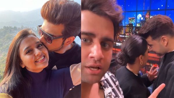 WATCH: Karan Kundrra KISSES Tejasswi Prakash On Entertainment Ki Raat Housefull Sets; Rajiv Says ‘Sharam Karo’