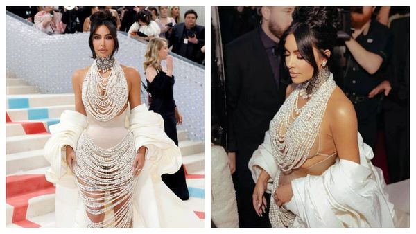 Met Gala 2023: Kim Kardashian Makes A Fierce Entry Draped In Pearls; UNIMPRESSED Fans Call It ‘BLAH”