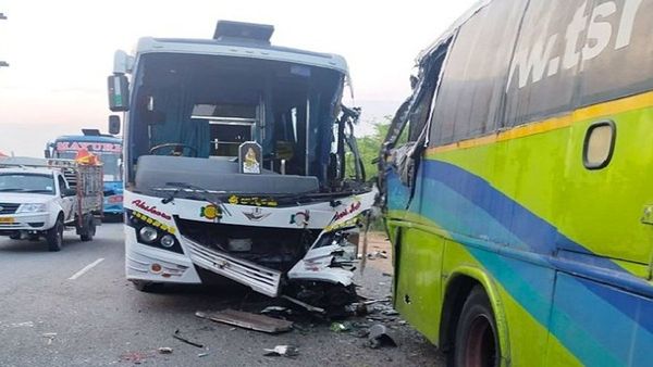 Allu Arjun's Pushpa-2 Movie Artists' Bus Collides Into RTC Bus In Nalgonda