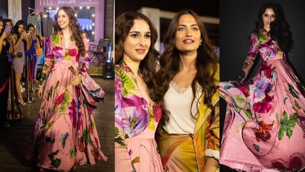 Sadia Khateeb Paints Rainbows On A Canvas In Pastel Floral Silhouette As She Walks The Ramp For Mahima Mahajan