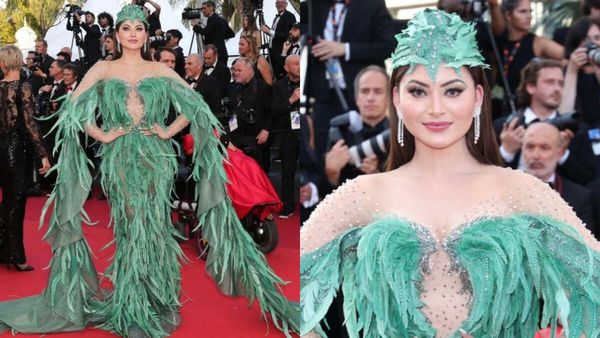 Panchhi Banu Udti...: Urvashi Rautela’s Feathered Gown From Cannes Spark MEME Fest; Check Hilarious Reactions