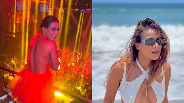 After Braless Video, Nia Sharma Flaunts Cleavage In HOT White Monokini In Malibu Beach- VIRAL PICS