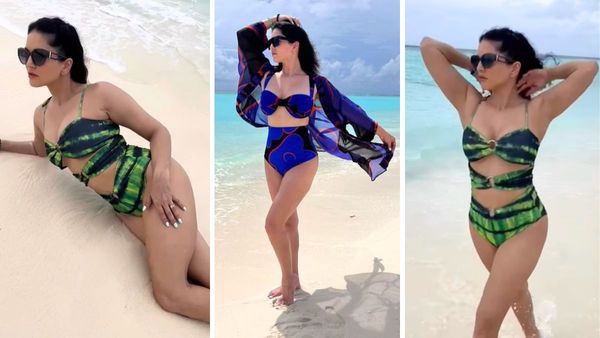 Sunny Leone Is A SEXY Siren In Chic Blue Racy Bikini From Maldives Vacay; Check Out Her Sizzling Pics