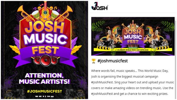 Josh Celebrates World Music Day By Introducing The Challenge #JoshMusicFest For Users