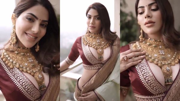 Blouse Pehna Hi Kyu…: Nikki Tamboli Flaunts Ample Assets In Saree & Daring Deep Plunging Blouse; Gets TROLLED