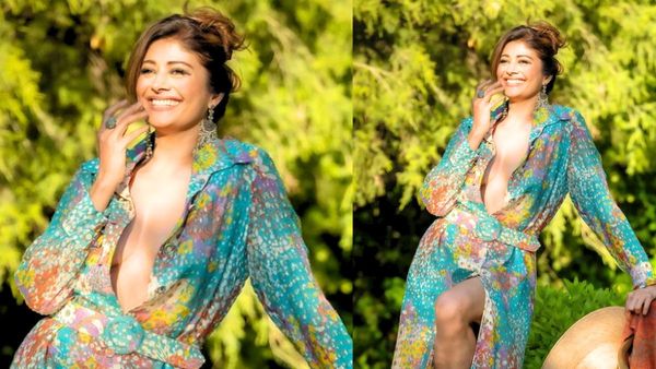 Pooja Batra In A Colourful CLEAVAGE Revealing Dress Is Not For Faint Hearts; Check Out Dripping HOT Pics