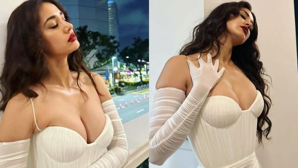 Disha Patani Looks Sultry In A Sexy White Deep- Plunging Neckline Short Dress; Netizens Gush Over HOT Pics