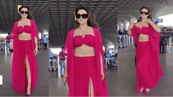 Urvashi Rautela Creates Havoc At Mumbai Airport, Makes Heads Turn With Her Bold Magenta Pink Look