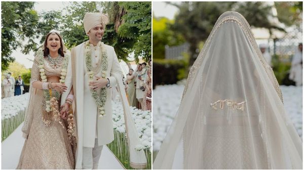 Happy Bride Parineeti Chopra Adorns Personalized Dupatta Featuring Raghav Chadha’s Name In Devanagari