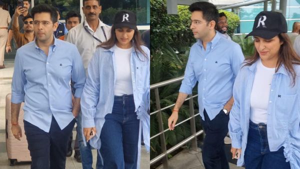 Parineeti Chopra & Raghav Chadha Twin In Blue As The Bride-To-Be Reaches Delhi For Wedding Preps