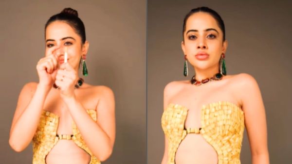WOW! Urfi Javed Stuns Internet In A Unique MINI Dress Made With Cigarette Buds; Watch VIRAL Video