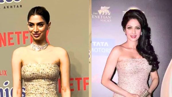 Her Eyes Are Teary: Khushi Kapoor Slays In Mom Sridevi's Old Gown At Debut Film The Archies Screening | VIRAL