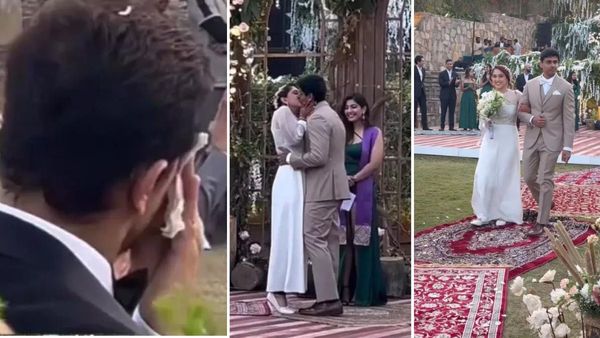 VIRAL: Happy Dad Aamir Khan CRIES As Ira-Nupur Shikhare Seal Their Love With A Kiss In Christian Wedding