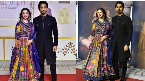 Heeramandi Premiere: Newly Engaged Aditi Rao Hydari Dazzles In A Multi-Coloured Anarkali Set; Guess The PRICE