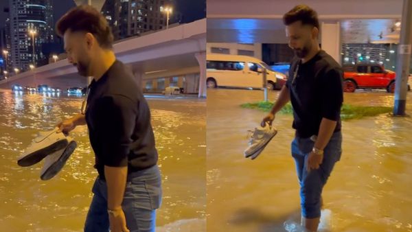 Rahul Vaidya Struggles Through Knee Deep Water In Dubai Amid Heavy Rains; WATCH