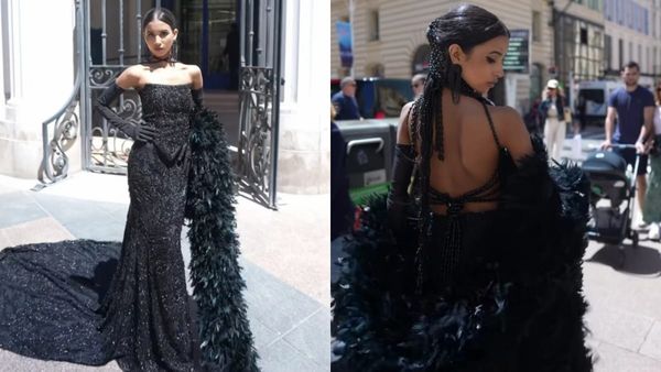 Cannes 2024: Nancy Tyagi Casts Spell In Self-Made Black Corset-Trail Skirt; Don't Miss Jacqueline's Comment