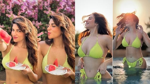 Shama Sikander Slips Into Sexy Bikini As She Takes Splash Into The Pool In Thailand. Hot Vacation Pics