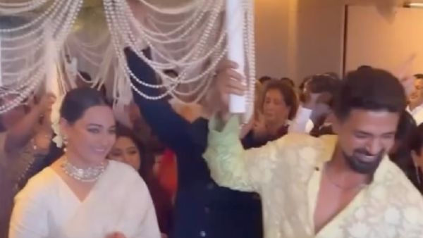 Sonakshi Sinha-Zaheer Iqbal Wedding: Bride Gets Emotional As She Walks Down The Aisle; Watch Video