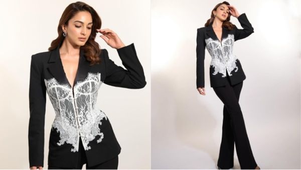 Kiara Advani Oozes Boss Babe Vibes In Monochrome Lace Corset Jacket By The Dolls House Fashion, Know The Price