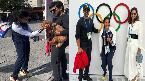 Paris Olympics 2024: Ram Charan Meets PV Sindhu Ahead of Match; Olympian Greets His Dog Rhyme; VIDEO Inside