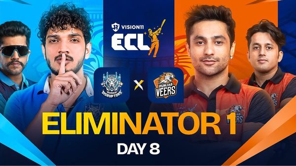 ECL Eliminator Live Score: Mumbai Faruqui (Mumbai Disruptors) BEATS Harsh Beniwal (Punjab Veers)