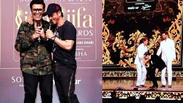 IIFA 2024: Karan Johar Touches Shah Rukh Khan's Feet As He Receives Lifetime Achievement Award; WATCH