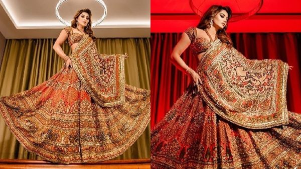 Urvashi Rautela Shines In Lehenga Worth Rs. 7 Lacs As She Attends Event In Maharashtra Alongside Former CM