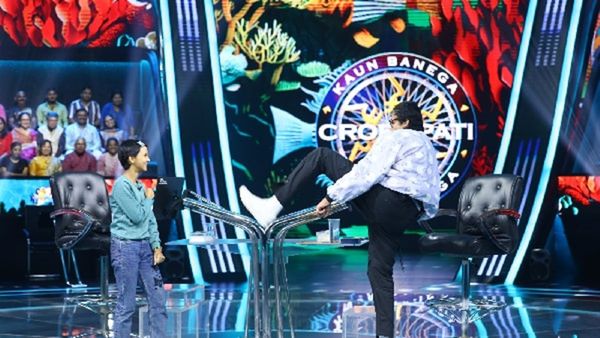 Amitabh Bachchan And KBC Junior Tritee Captivate Fans With Iconic Air Kick On Kaun Banega Crorepati 16