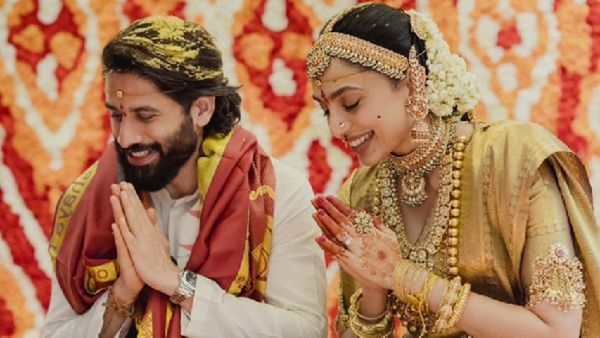 Sobhita Dhulipala Embraces Her Roots With A Stunning Gold Kanjeevaram Saree On Her Wedding Day