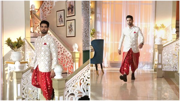 Jamai No. 1’s Abhishek Malik Pushes Boundaries As Neel, Stuns In A Red Saree As Dhoti With Confidence