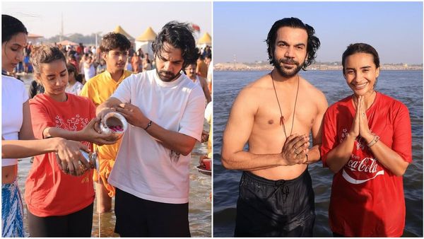 Maha Kumbh 2025: Rajkummar Rao Visits Prayagraj; Takes The Dip At Sangam With Wife Patralekhaa (PICS)