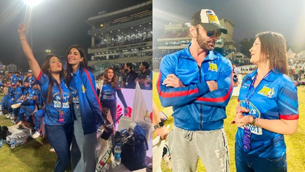 Gori Nagori Poses With Jacqueline Fernandez & Sohail Khan At Celebrity Cricket League
