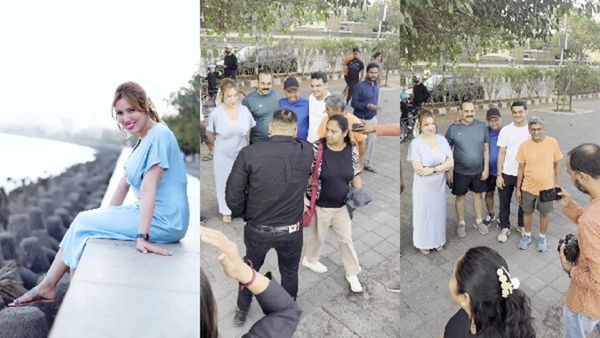 Munmun Dutta Gets Mobbed While Shooting At Marine Drive, Fans Rush For Selfies