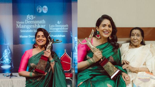 Sonali Kulkarni Honoured With The Master Deenanath Mangeshkar Puraskar For Contribution to Cinema