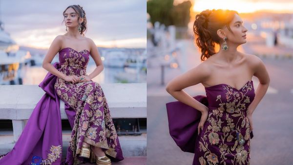 Cannes 2025: Anushka Sen Stuns At Cannes; Takes Over French Riviera In A Royal Purple Couture Moment