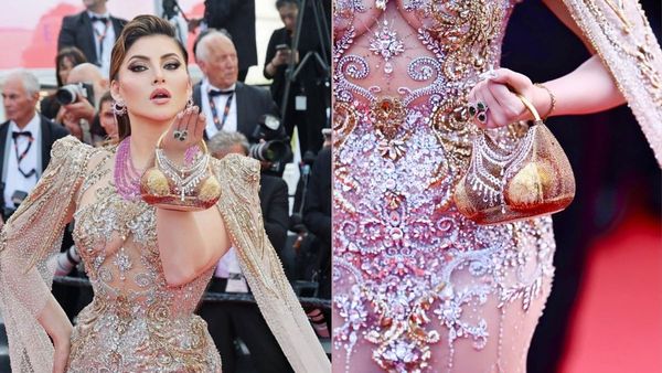 Cannes 2025: Urvashi Rautela Turns Heads With Rs 5.31 Lakh Gold 'Bikini' Bag That Screams Luxury
