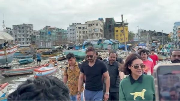 Ajay Devgn And Esha Gupta Spotted At Versova Jetty As They Headed To Madh Island For Dhamaal 4