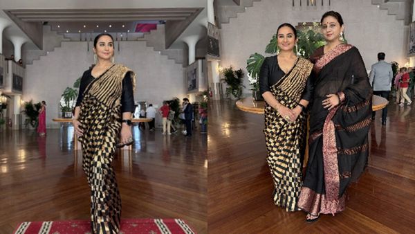 Divya Dutta Dazzles In Black-and-Gold Saree At The 82nd Venice International Film Festival