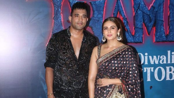 Huma Makes 1st Public Appearance With Rachit Amid Engagement Rumours; Walk Hand In Hand At Thamma Screening