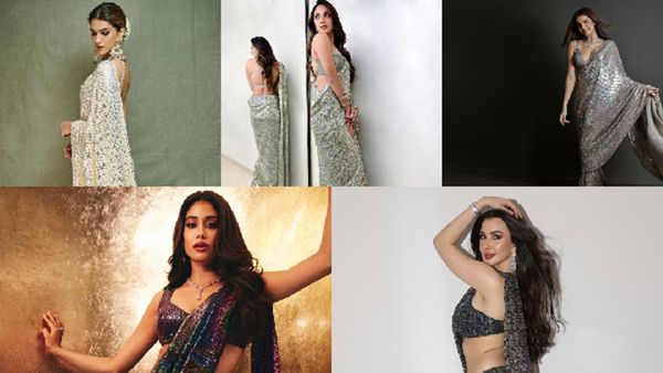 Giorgia Andriani, Janhvi Kapoor & Others Redefine Shimmer, Shine & Sparkle in Show-Stopping Sequined Sarees