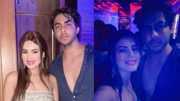 Anusmriti Sarkar Strikes A Pose With Aryan Khan At Vedant Birla And Tejal Kulkarni's Wedding Reception
